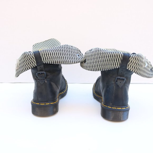 Dr. Martens Black Lace-Up Boots with Yellow Accents - Picture 9 of 10